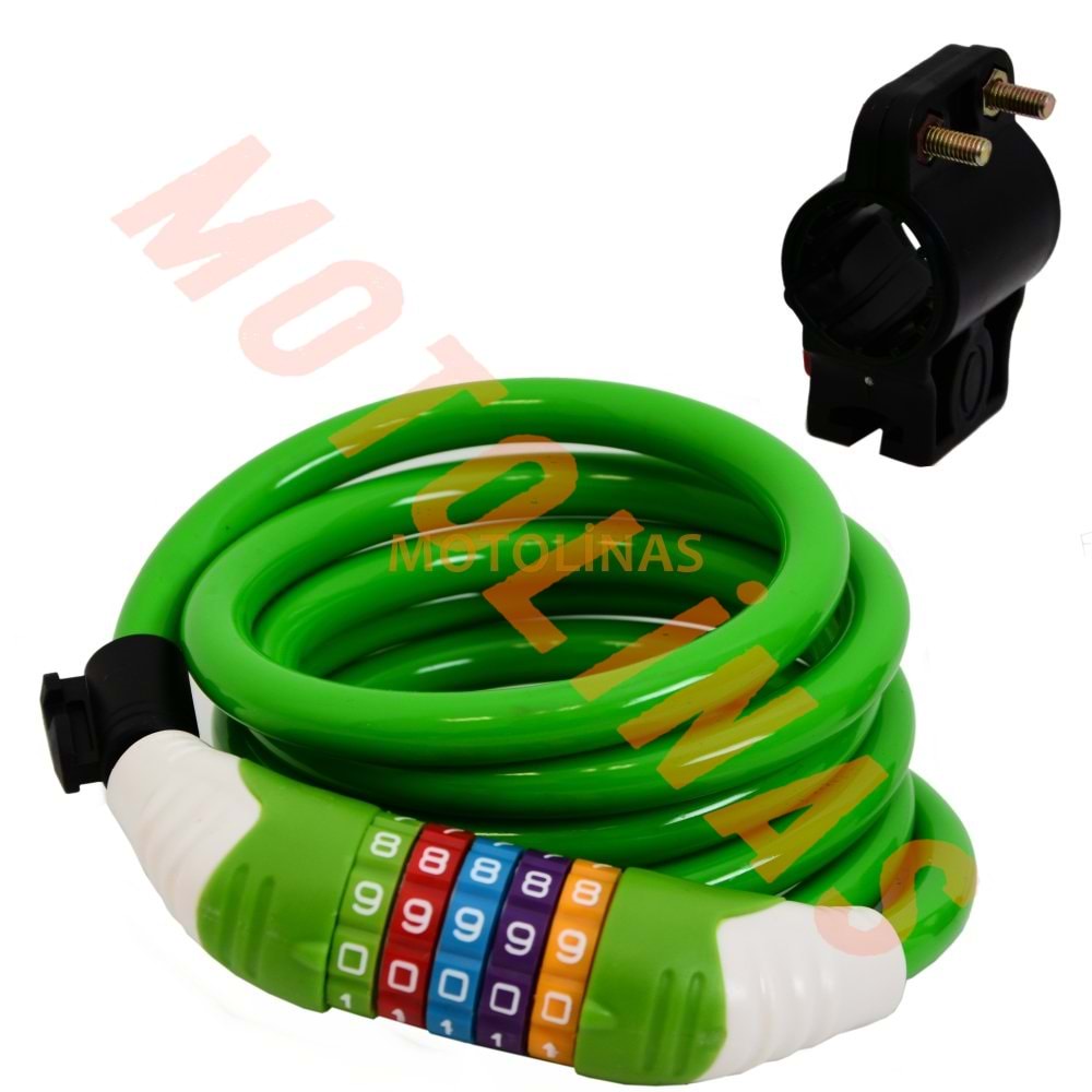 HALAT KİLİT DOLAMALI 5 Lİ DEĞİŞTİRİLEBİLİR ŞİFRELİ 12 x 200 CM