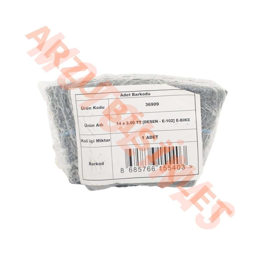 14 x 2.50 BUTYL [EĞRİ SİBOP] [POŞETLİ] E-BIKE