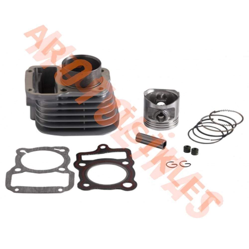 SİLİNDİR KOMPLE [NY PİSTON] 15 PERNO [56,5 mm] [YÜK:69 mm] 125cc CG