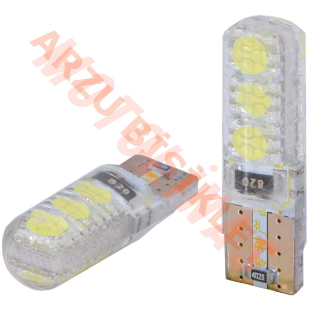 T10 6 LED Lİ DİPSİZ AMPUL BEYAZ MODEL-1 [ÇİFT]