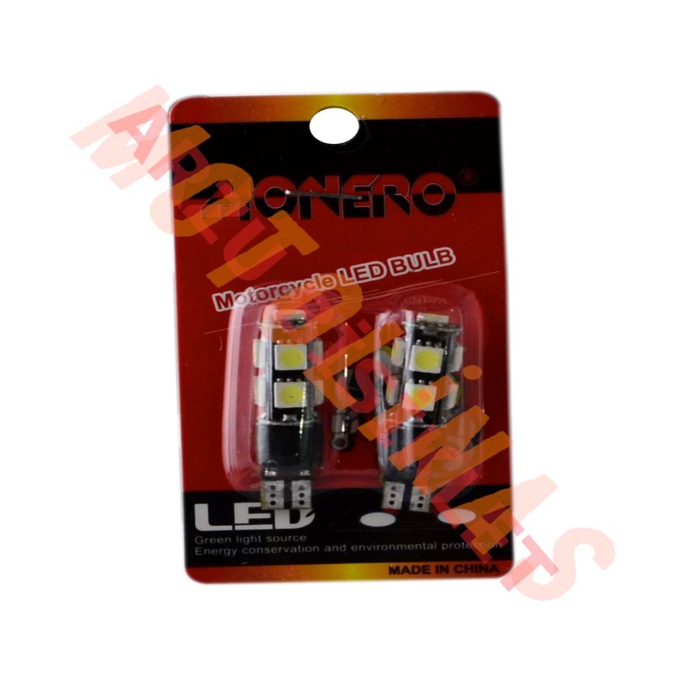 T10 9 LED Lİ ÇAKARLI DİPSİZ AMPUL BEYAZ [ÇİFT]