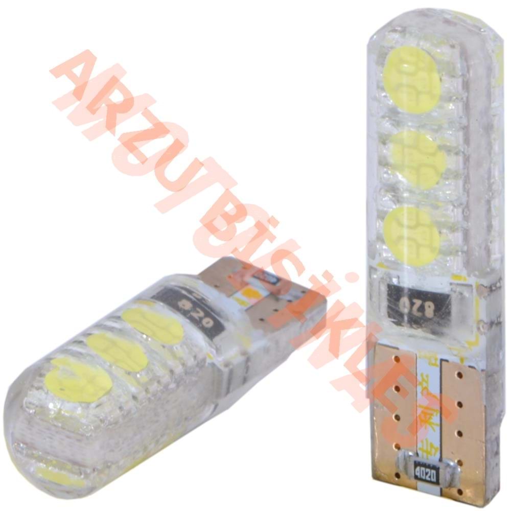 T10 6 LED Lİ DİPSİZ AMPUL BEYAZ MODEL-2 [ÇİFT]