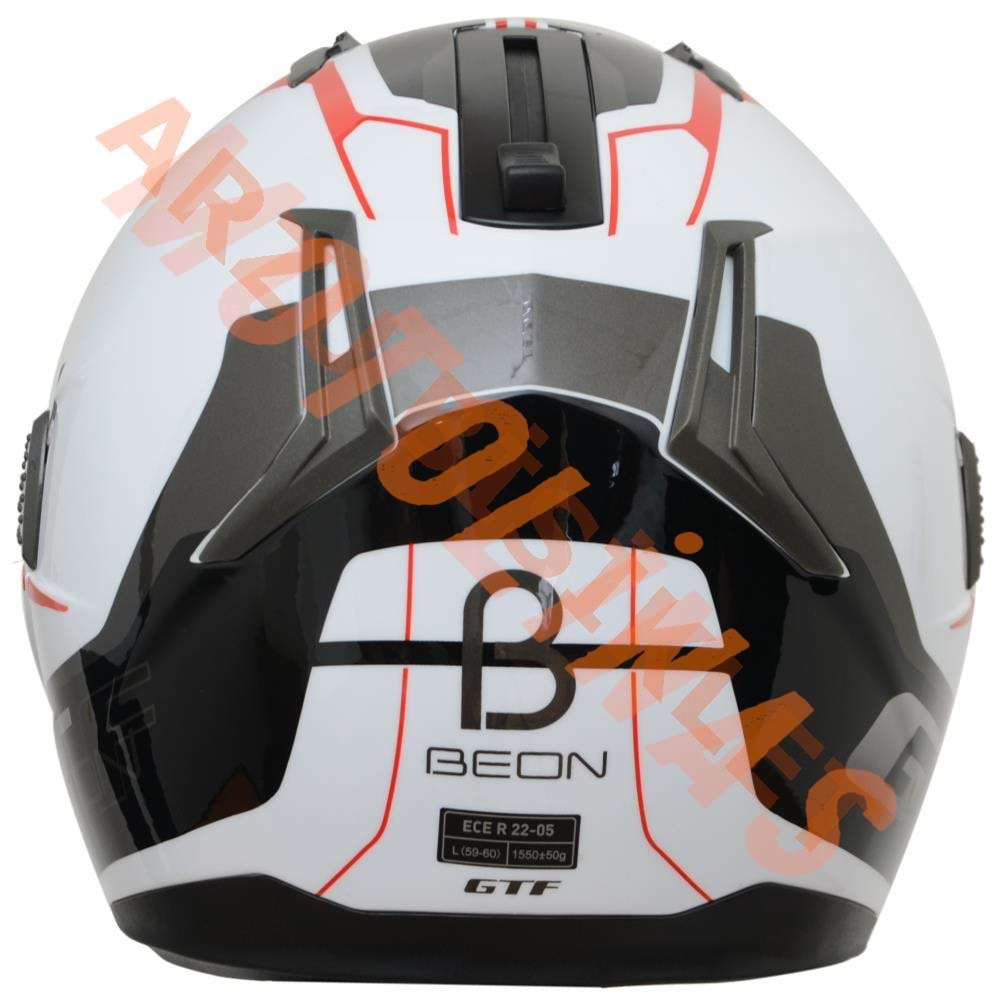 BEON- ÇENE AÇILIR VİZÖRLÜ KASK [B700] [BEYAZ-KIRMIZI] [B-SHOCK] [S]