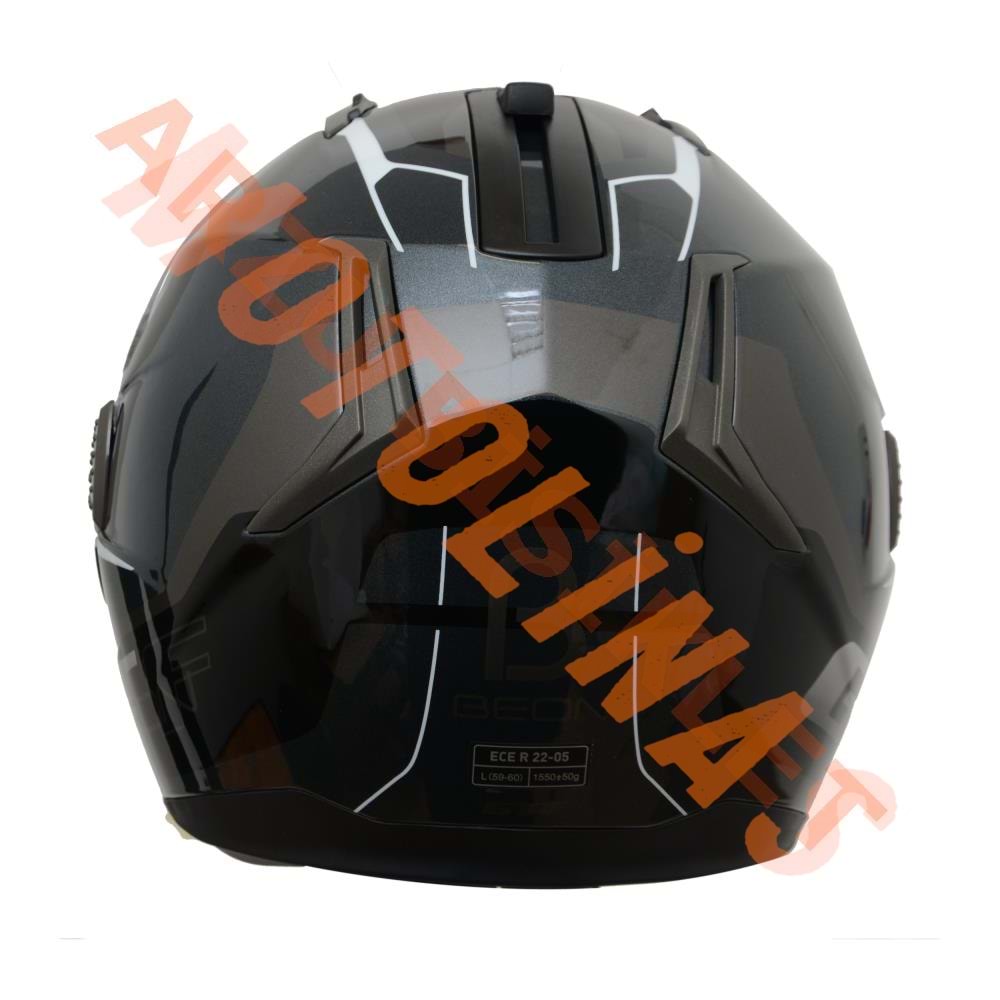 BEON- ÇENE AÇILIR VİZÖRLÜ KASK [B700] [GRİ-SİYAH] [B-SHOCK] [M]