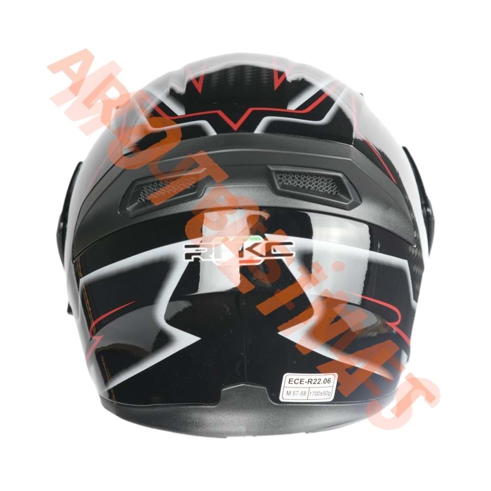 KC - ÇENE AÇILIR VİZÖRLÜ KASK [KC902] [SİYAH - KIRMIZI - KARBON] [XL]