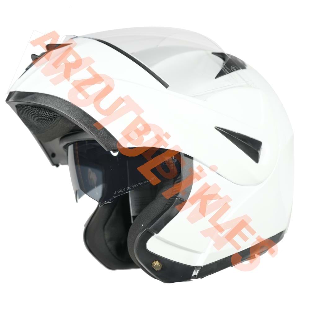 VRT - ÇENE AÇILIR VİZÖRLÜ KASK [MB808] [BEYAZ] [M]