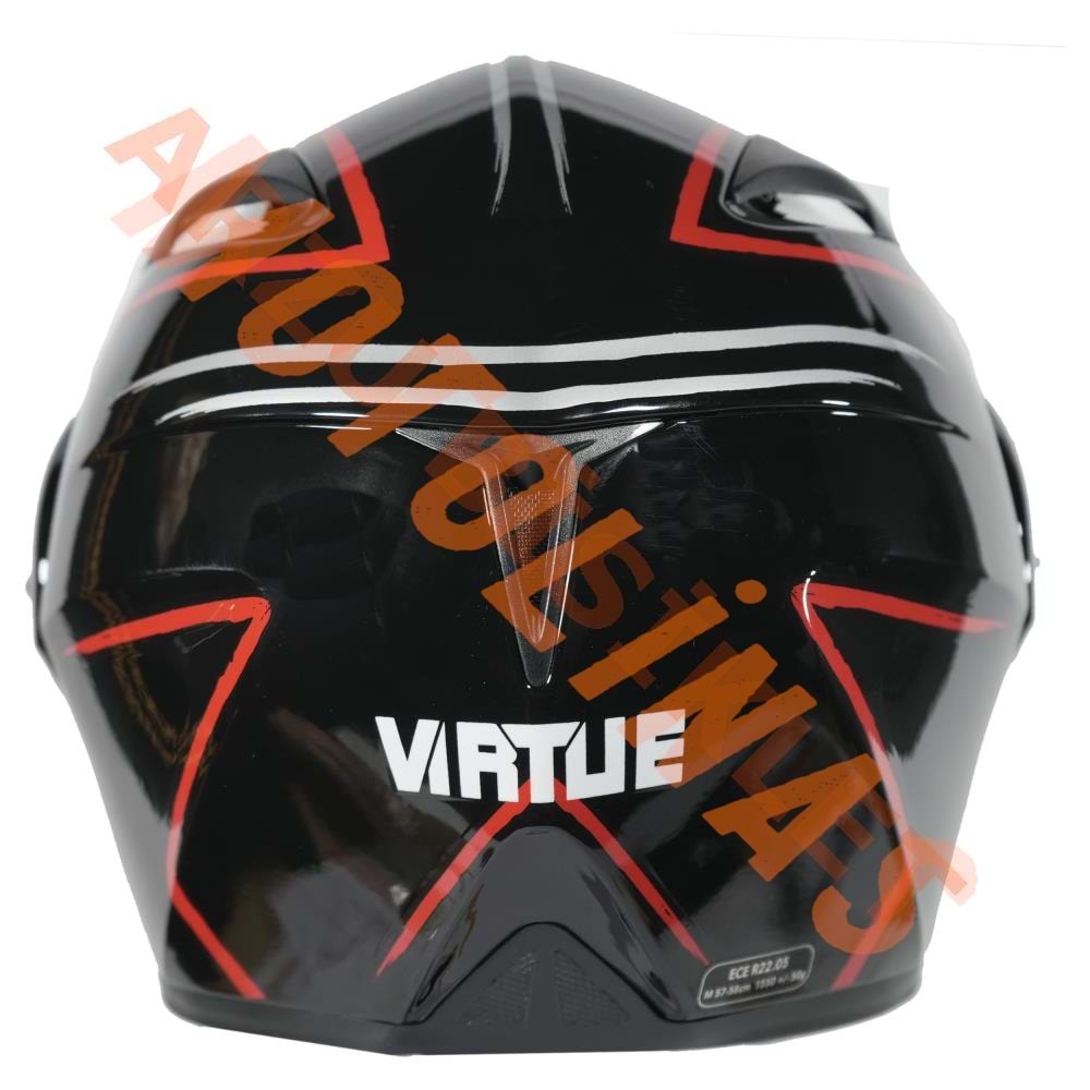 VRT - ÇENE AÇILIR VİZÖRLÜ KASK [MB808] [SİYAH - KIRMIZI] [L]