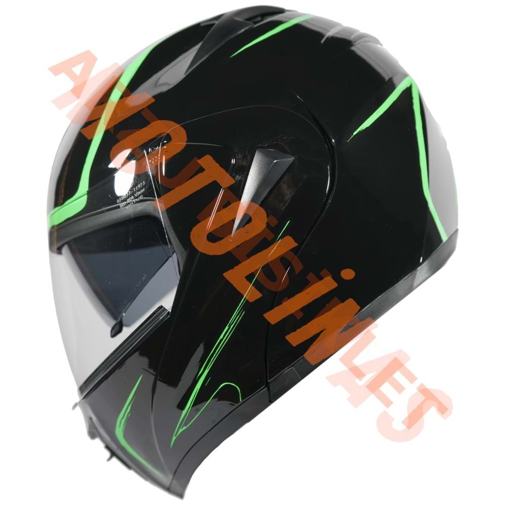 VRT - ÇENE AÇILIR VİZÖRLÜ KASK [MB808] [SİYAH - YEŞİL] [L]