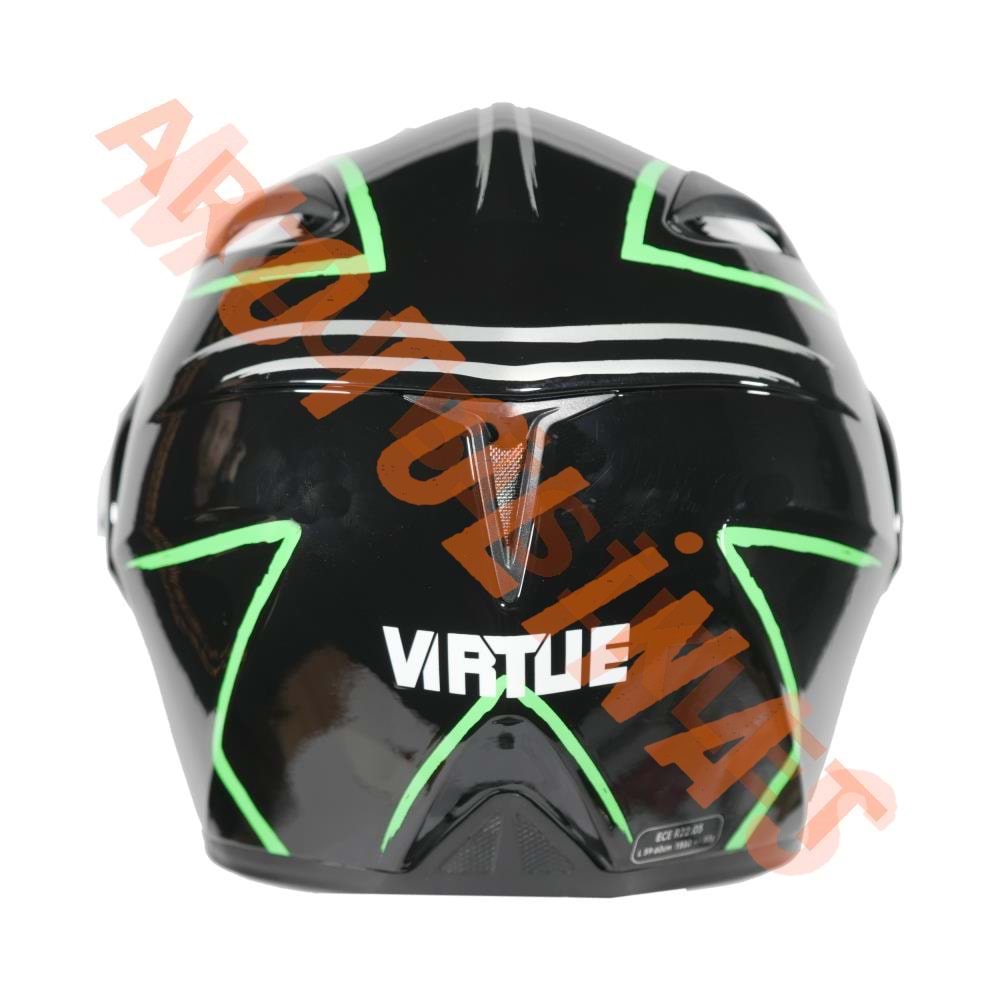 VRT - ÇENE AÇILIR VİZÖRLÜ KASK [MB808] [SİYAH - YEŞİL] [L]