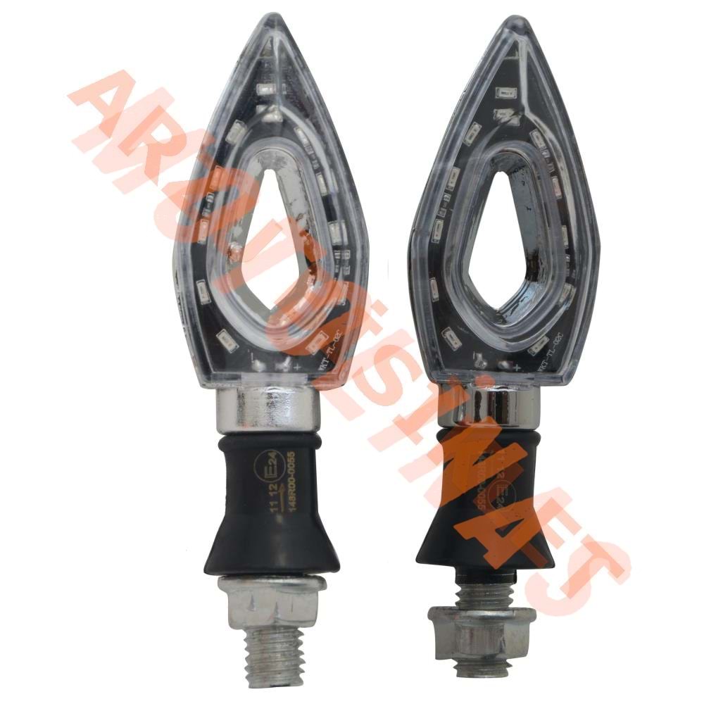 RT-072 LED SİNYAL [SARI IŞIK] [TAKIM] KROM - E BELGELİ