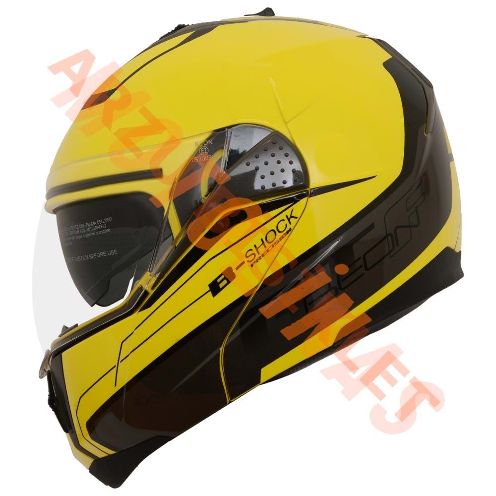 BEON- ÇENE AÇILIR VİZÖRLÜ KASK [B700] [SARI] [B-SHOCK] [S]