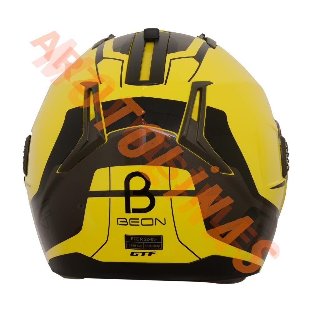 BEON- ÇENE AÇILIR VİZÖRLÜ KASK [B700] [SARI] [B-SHOCK] [S]