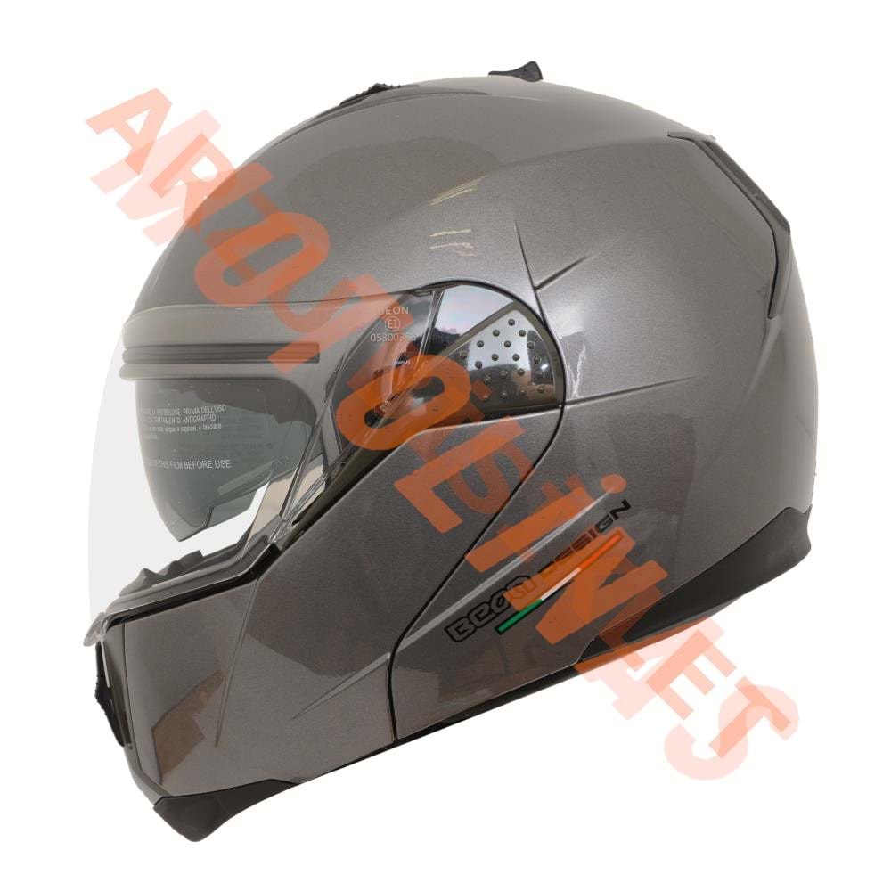 BEON- ÇENE AÇILIR VİZÖRLÜ KASK [B700] [GRİ] [L]