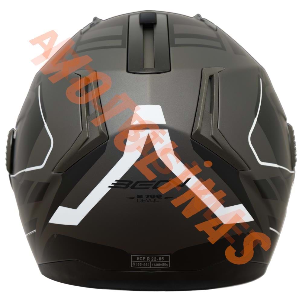 BEON- ÇENE AÇILIR VİZÖRLÜ KASK [B700] [SİYAH - GRİ - BEYAZ] [AIR TEK] [S]
