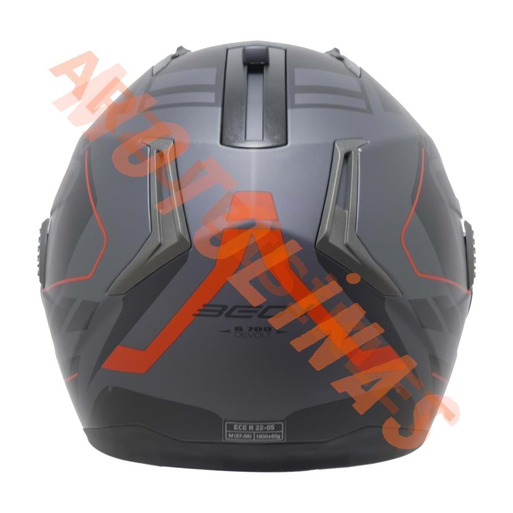 BEON- ÇENE AÇILIR VİZÖRLÜ KASK [B700] [SİYAH - KIRMIZI] [AIR TEK] [S]