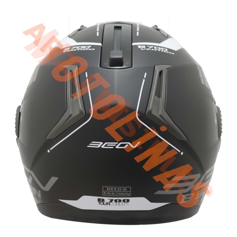 BEON- ÇENE AÇILIR VİZÖRLÜ KASK [B700] [SİYAH - BEYAZ] [VERTİGO] [XL]