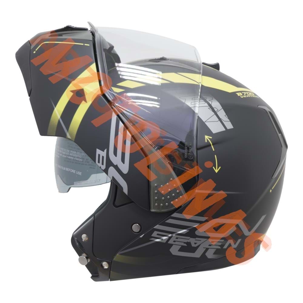 BEON- ÇENE AÇILIR VİZÖRLÜ KASK [B700] [SİYAH - SARI] [VERTİGO] [M]