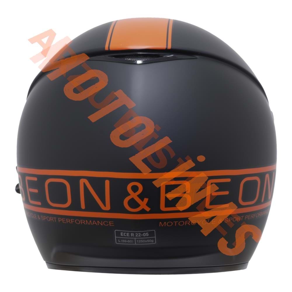 BEON-ÇENESİZ VİZÖRLÜ YAZLIK KASK [B217] [MAT SİYAH - TURUNCU] [M]