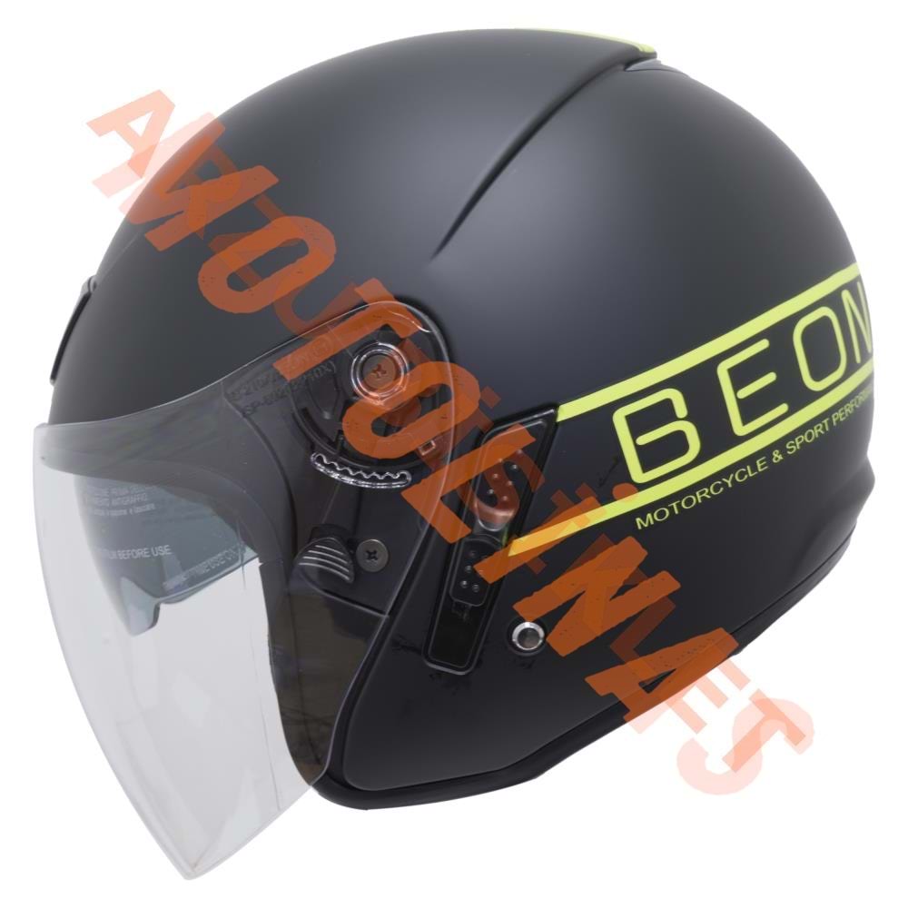 BEON-ÇENESİZ VİZÖRLÜ YAZLIK KASK [B217] [MAT SİYAH - SARI] [S]