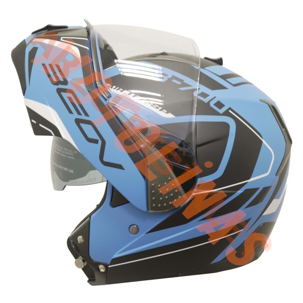 BEON- ÇENE AÇILIR VİZÖRLÜ KASK [B700] [MAVİ - SİYAH] [AIR TEK] [M]