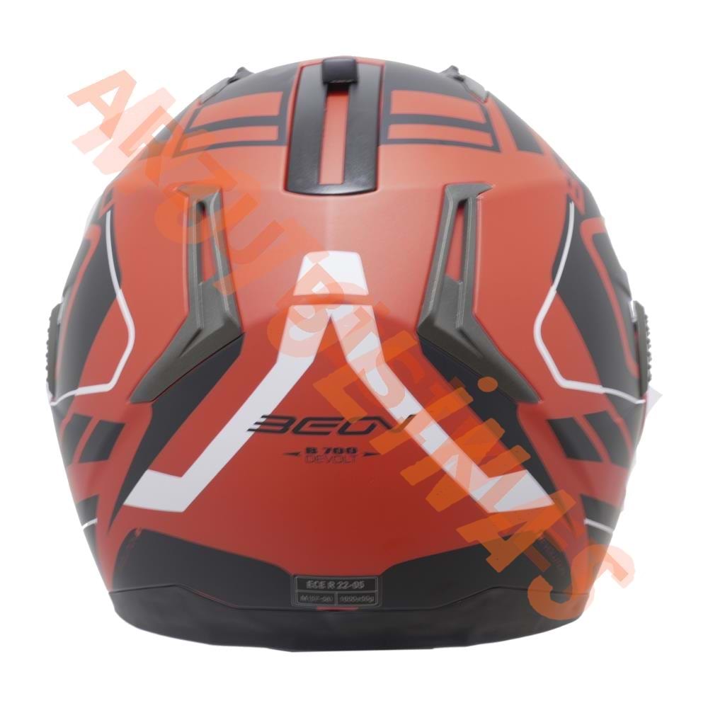 BEON- ÇENE AÇILIR VİZÖRLÜ KASK [B700] [KIRMIZI - SİYAH] [AIR TEK] [S]