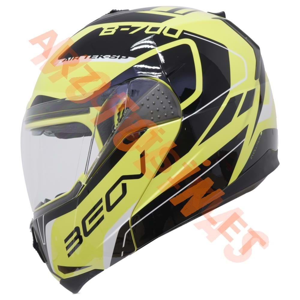 BEON- ÇENE AÇILIR VİZÖRLÜ KASK [B700] [SARI-SİYAH] [AIR TEK] [M]