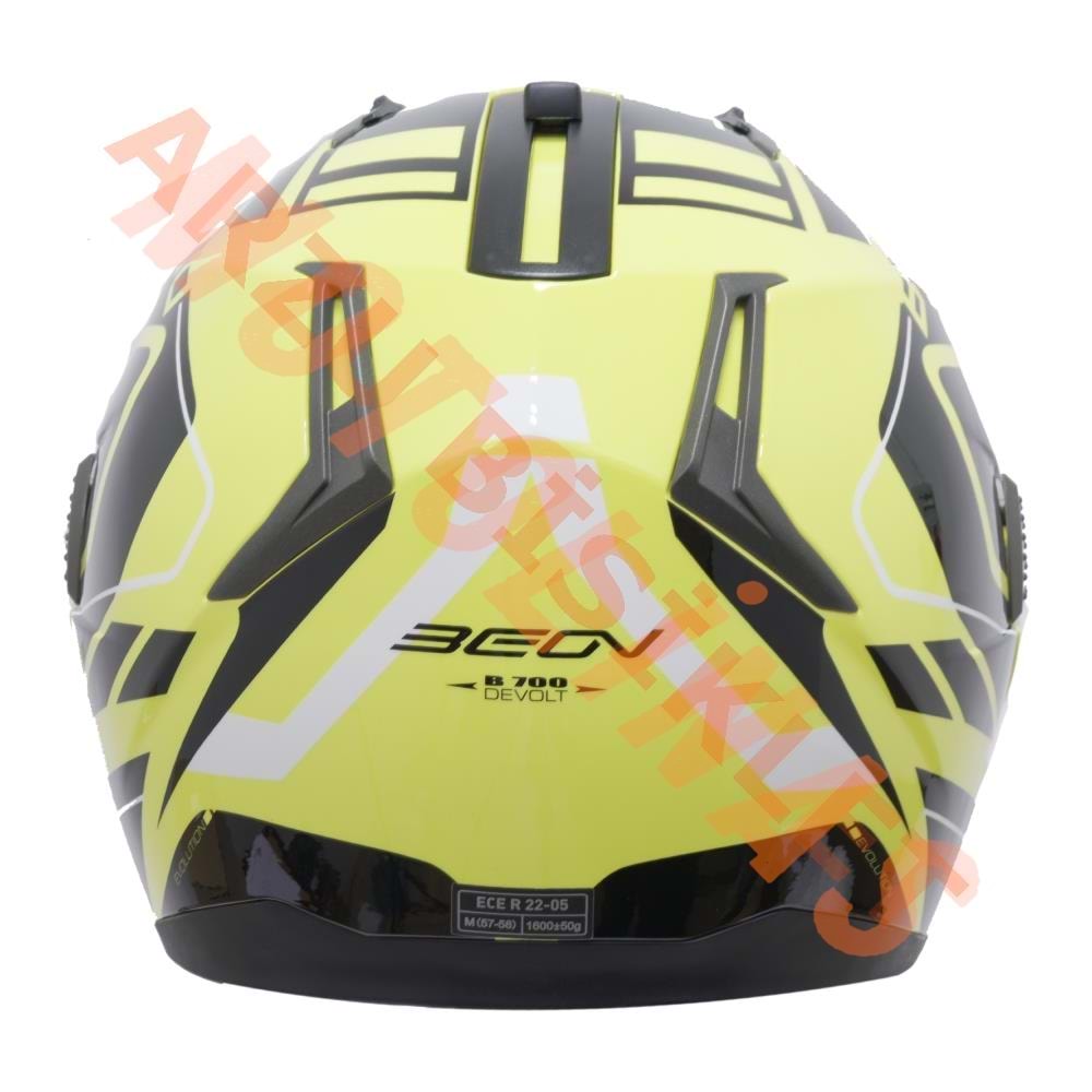 BEON- ÇENE AÇILIR VİZÖRLÜ KASK [B700] [SARI-SİYAH] [AIR TEK] [M]