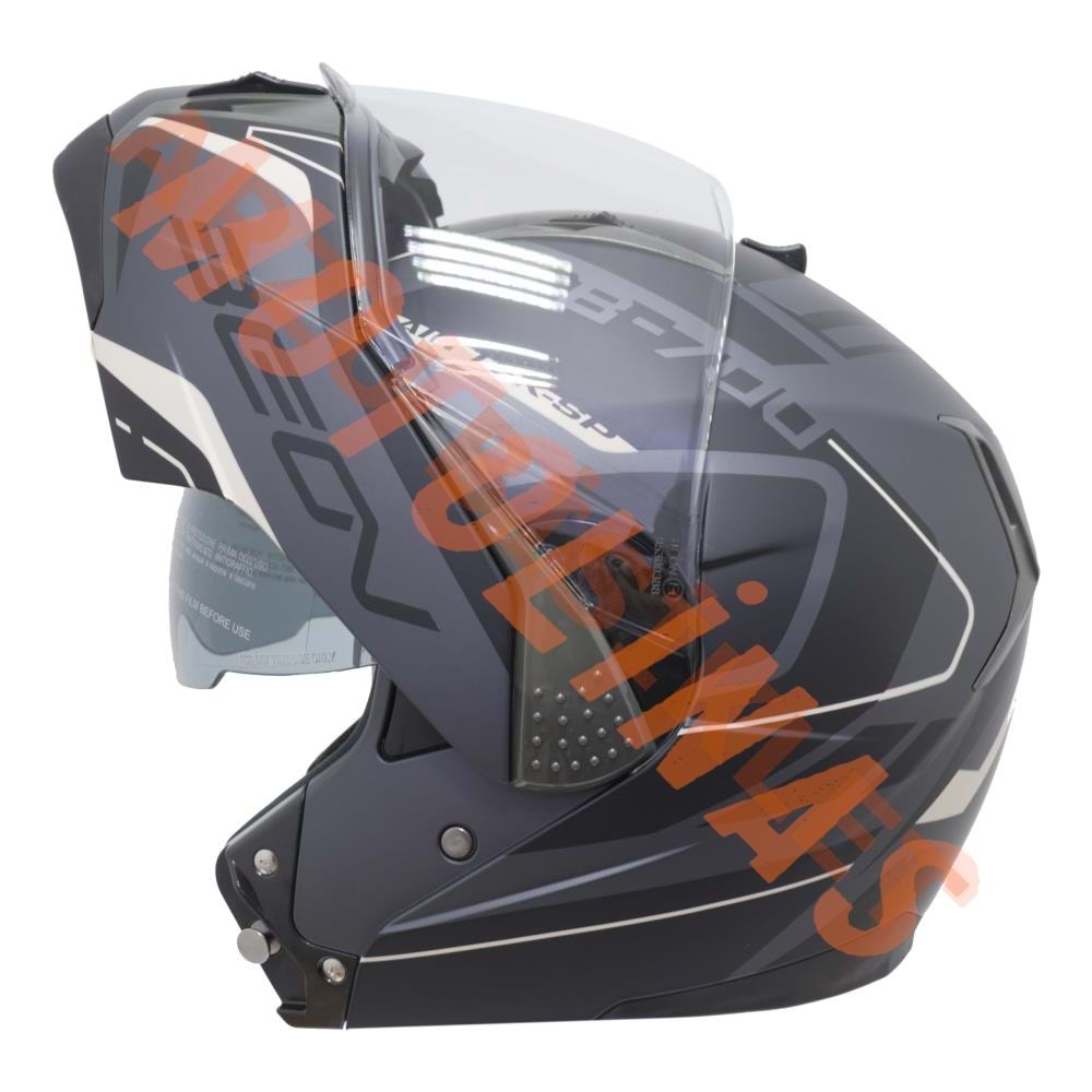 BEON- ÇENE AÇILIR VİZÖRLÜ KASK [B700] [SİYAH - KREM] [AIR TEK] [S]