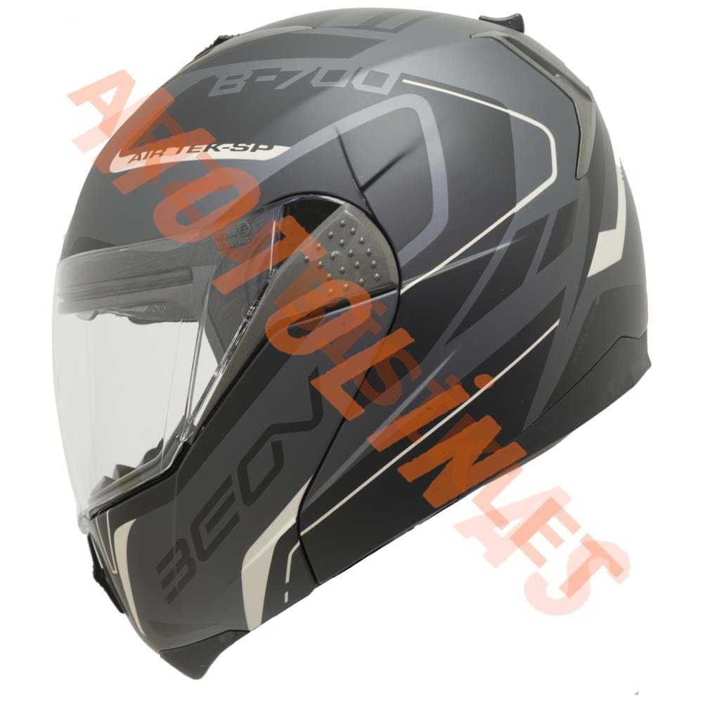 BEON- ÇENE AÇILIR VİZÖRLÜ KASK [B700] [SİYAH - KREM [AIR TEK] [XL]