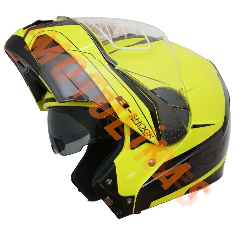 BEON- ÇENE AÇILIR VİZÖRLÜ KASK [B700] [NEON SARI] [B-SHOCK] [XL]