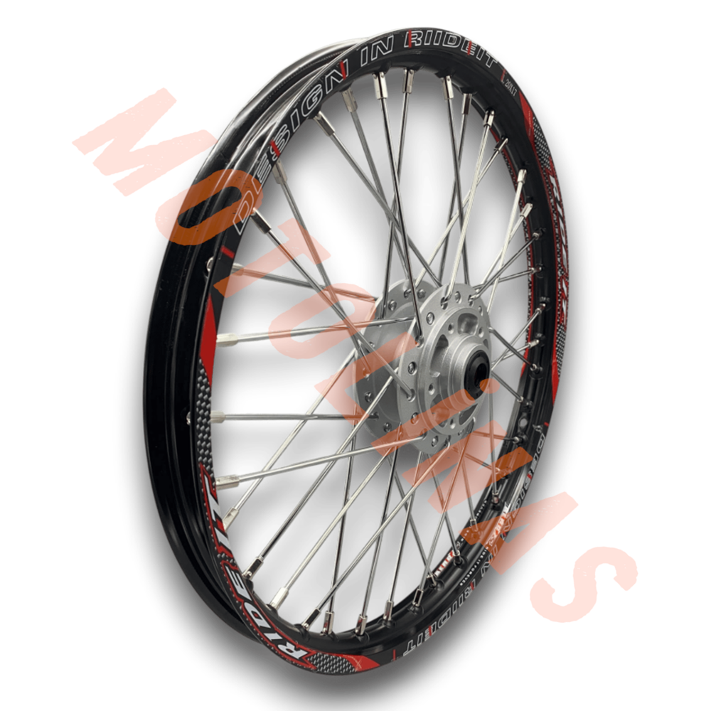 1.20 x 17 TELLİ JANT KOMPLE ÖN [KAMPANA FREN MODELİ] [SİYAH JANT - GRİ GÖBEK - KROM TEL] CG