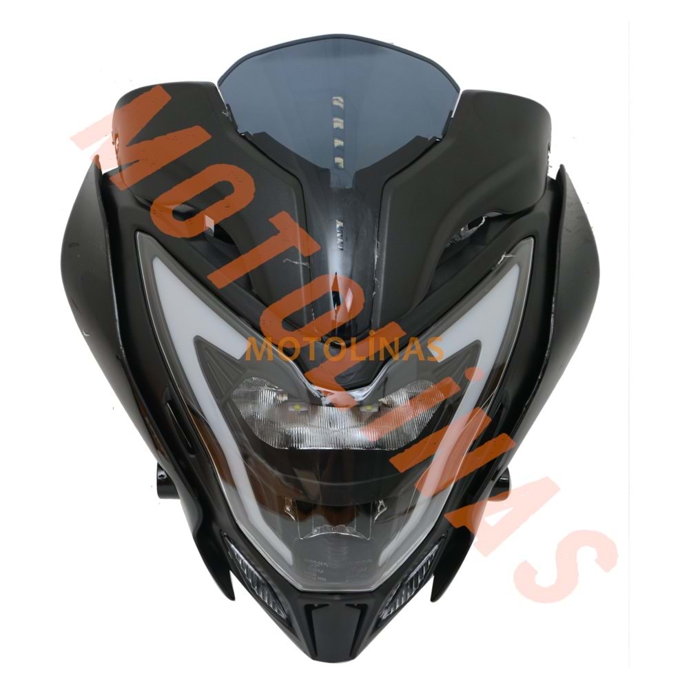 ÖN FAR - ÖN GRENAJ - SİPERLİK CAMI KOMPLE [LEDLİ] BAJAJ PULSAR NS 200 - E BELGELİ