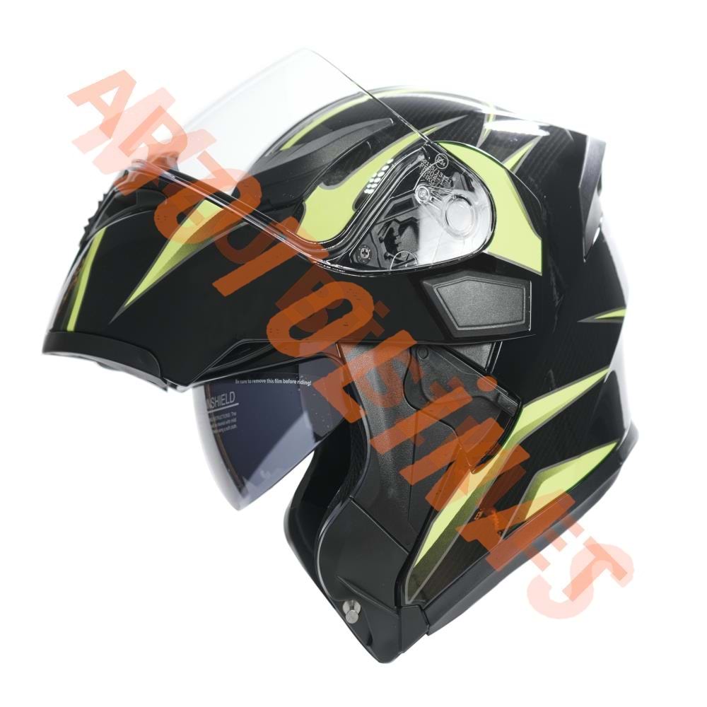 KC-ÇENE AÇILIR VİZÖRLÜ KASK [KC902B] MAT SİYAH - NEON YEŞİL [S] E BELGELİ