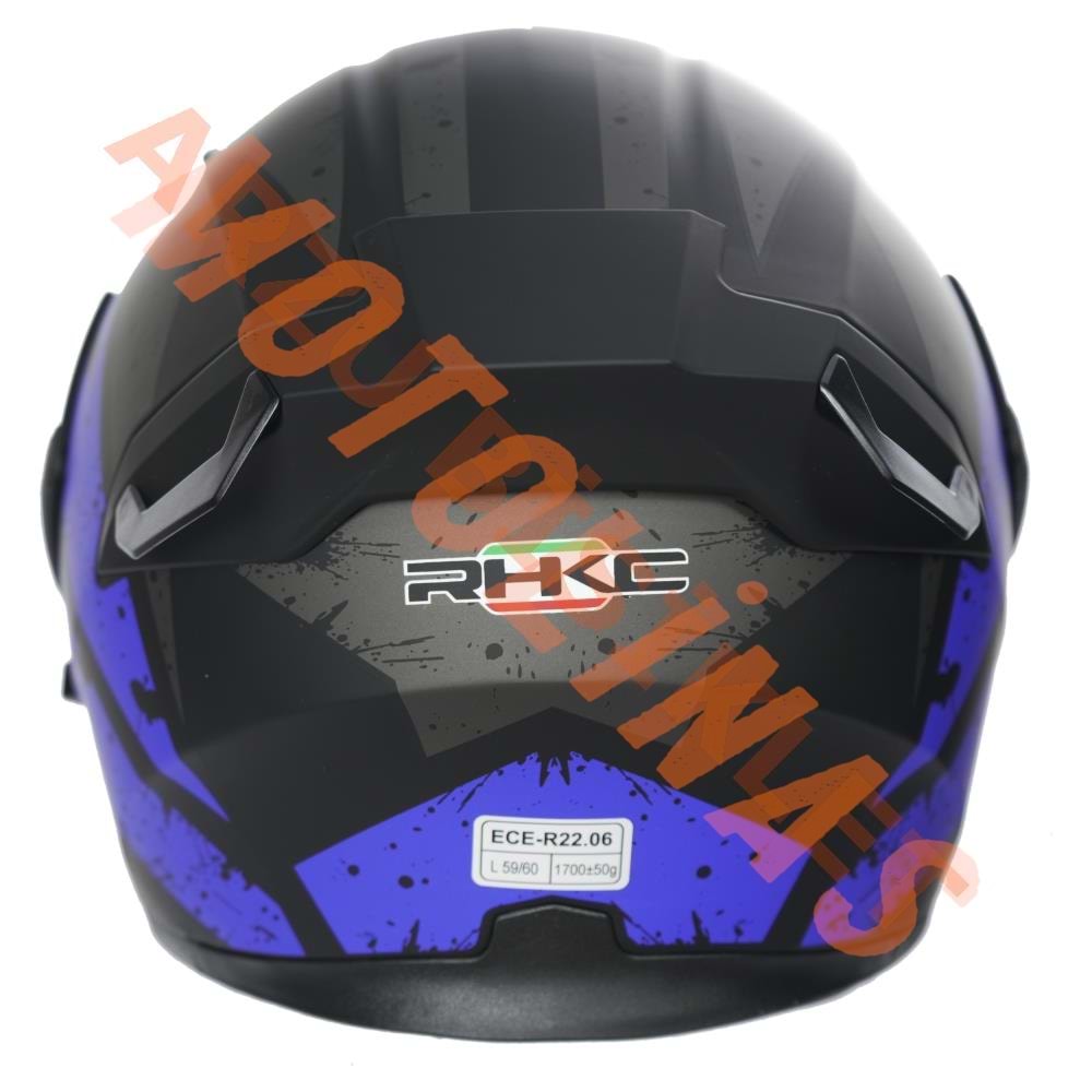 KC-ÇENE AÇILIR VİZÖRLÜ KASK [KC902B] SİYAH - MAVİ [S] E BELGELİ