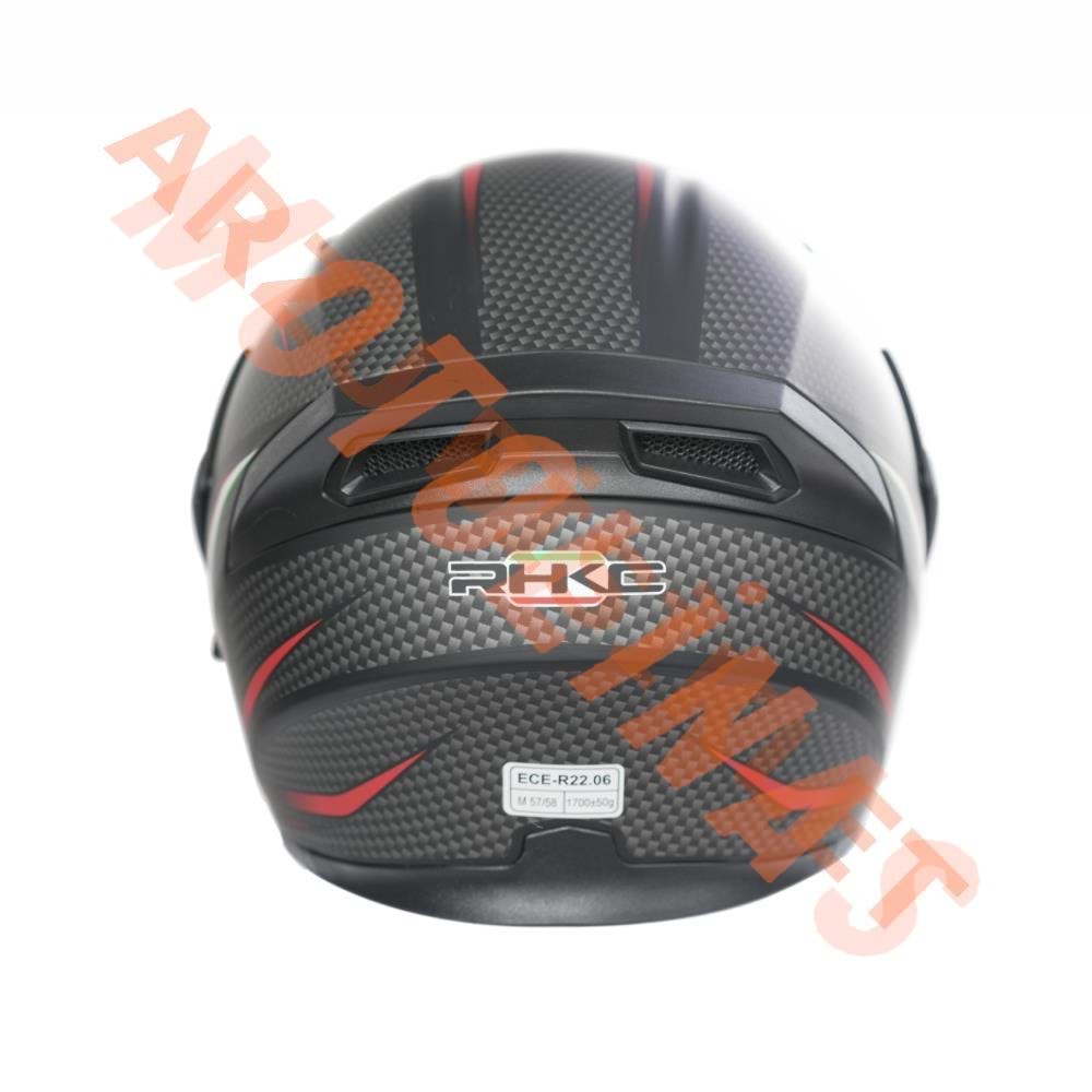 KC-ÇENE AÇILIR VİZÖRLÜ KASK [KC902] MAT SİYAH - GRİ DAMALI [S] E BELGELİ