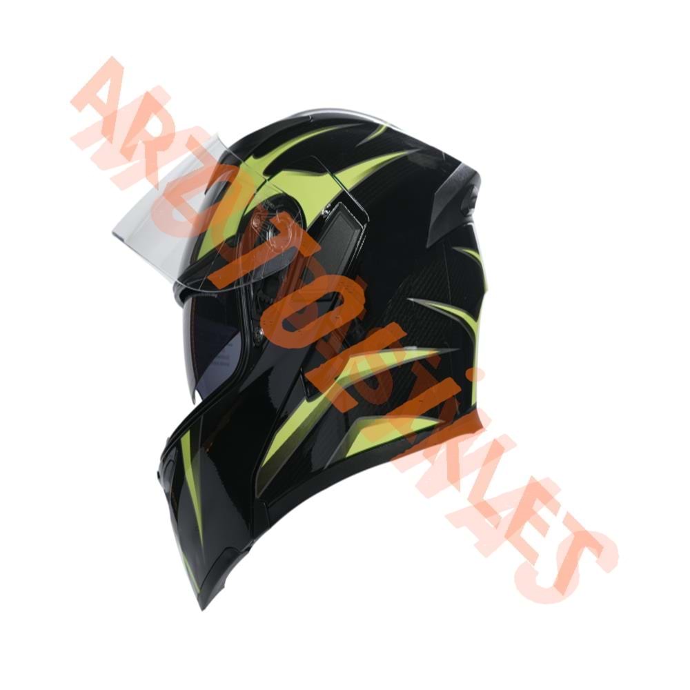 KC-ÇENE AÇILIR VİZÖRLÜ KASK [KC902] SİYAH - NEON YEŞİL [L] E BELGELİ