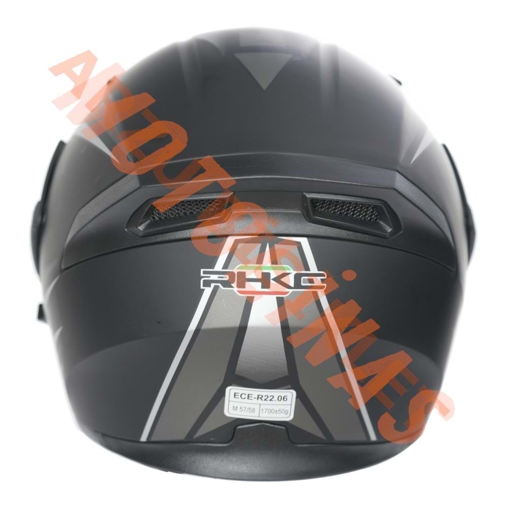 KC-ÇENE AÇILIR VİZÖRLÜ KASK [KC902] MAT SİYAH -GRİ [S] E BELGELİ