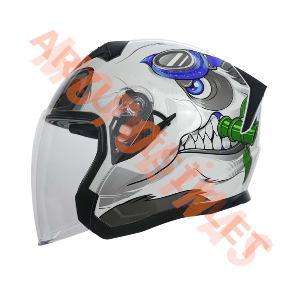 KC-ÇENESİZ VİZÖRLÜ YAZLIK KASK [KC528-1] PANDA [S] E BELGELİ