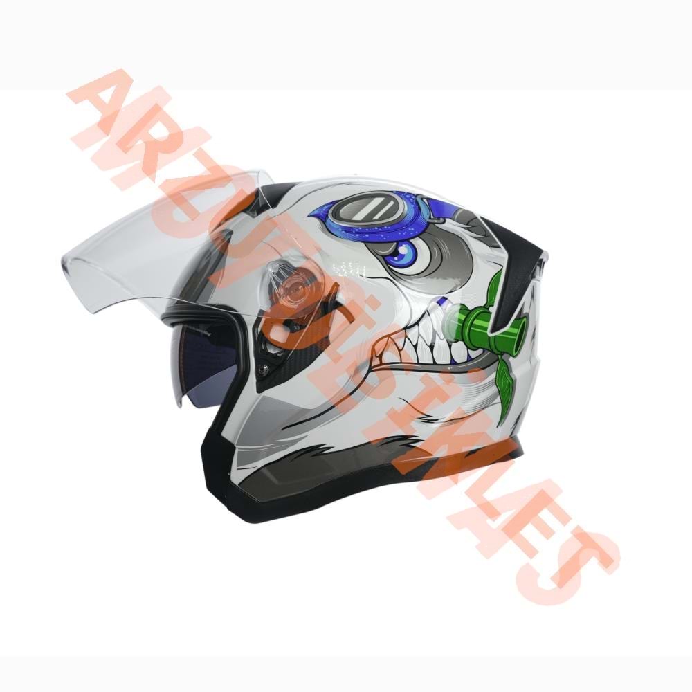 KC-ÇENESİZ VİZÖRLÜ YAZLIK KASK [KC528-1] PANDA [S] E BELGELİ