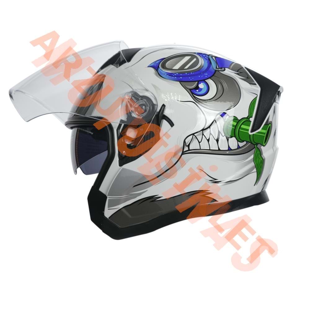 KC-ÇENESİZ VİZÖRLÜ YAZLIK KASK [KC528-1] PANDA [M] E BELGELİ