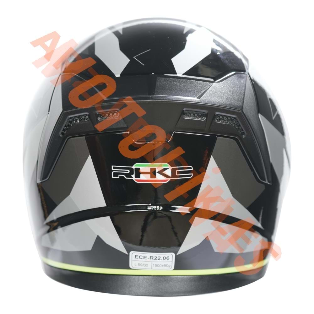 KC-ÇENESİZ VİZÖRLÜ YAZLIK KASK [KC528-1] SİYAH - GRİ - NEON SARI [S] E BELGELİ