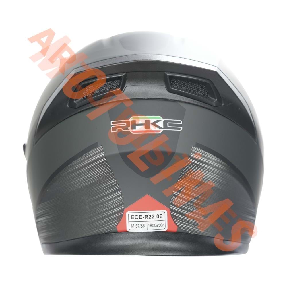 KC-KAPALI VİZÖRLÜ KASK [KC316-1] MAT SİYAH - KIRMIZI [L] E BELGELİ
