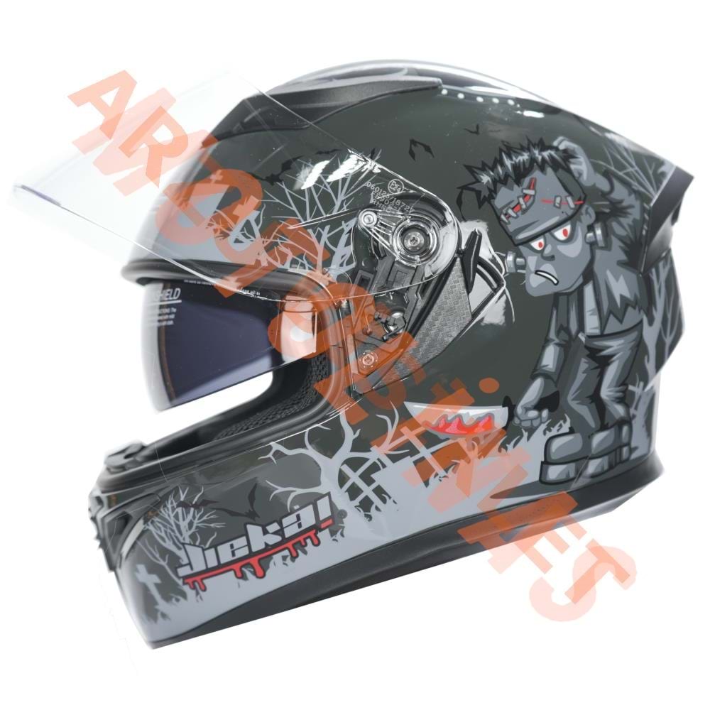 KC-KAPALI VİZÖRLÜ KASK [KC316-1] FRANKENSTEIN'S MONSTER [XL] E BELGELİ