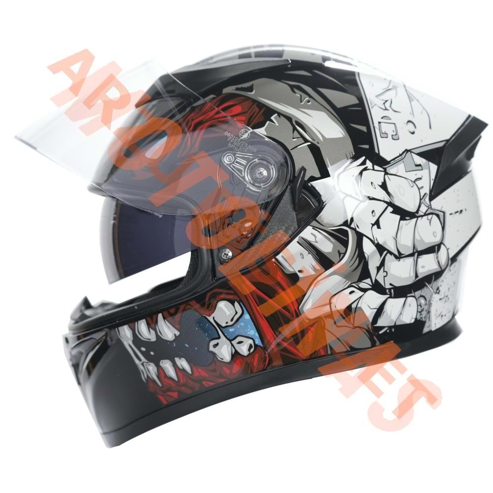 KC-KAPALI VİZÖRLÜ KASK [KC316-1] KURU KAFA [XL] E BELGELİ