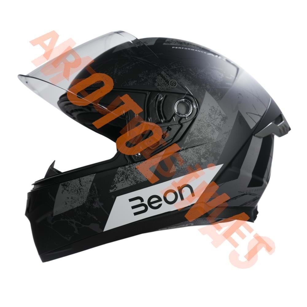 BEON- KAPALI KASK [FULL FACE] [B507] [SİYAH-GRİ] [XXL]