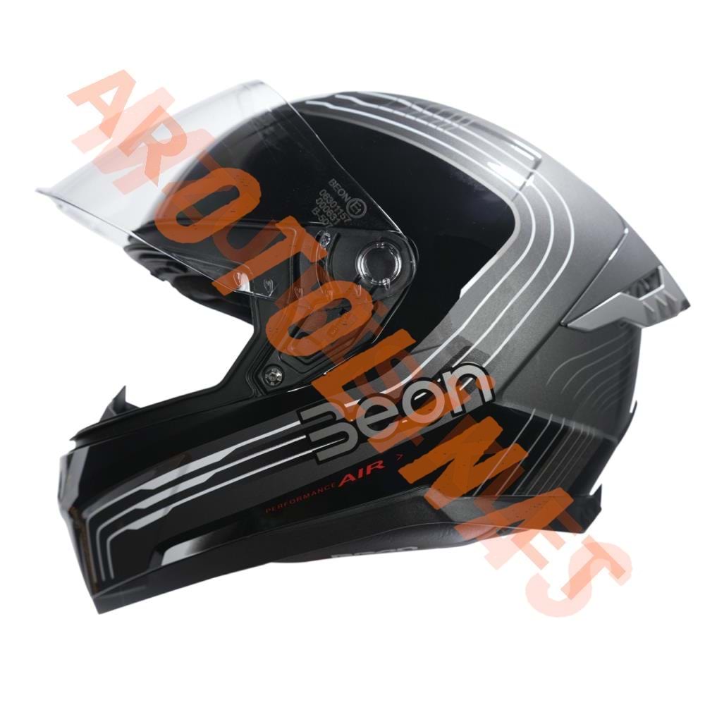 BEON- KAPALI KASK [FULL FACE] [B507] [GRİ-SİYAH] [XL]