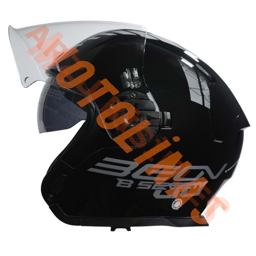 BEON- ÇENESİZ VİZÖRLÜ YAZLIK KASK [B203] [SİYAH-BEYAZ] [L]