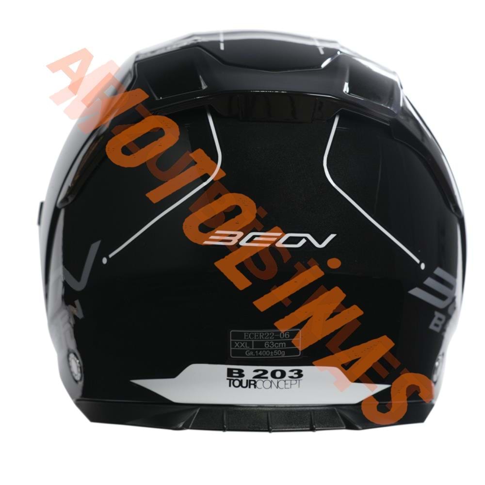 BEON- ÇENESİZ VİZÖRLÜ YAZLIK KASK [B203] [SİYAH-BEYAZ] [L]