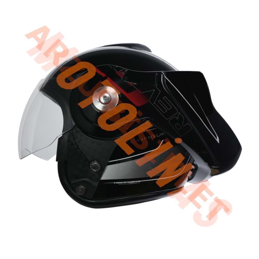BEON- ÇENE AÇILIR VİZÖRLÜ KASK [B702] [SİYAH-BEYAZ-KIRMIZI] [L]