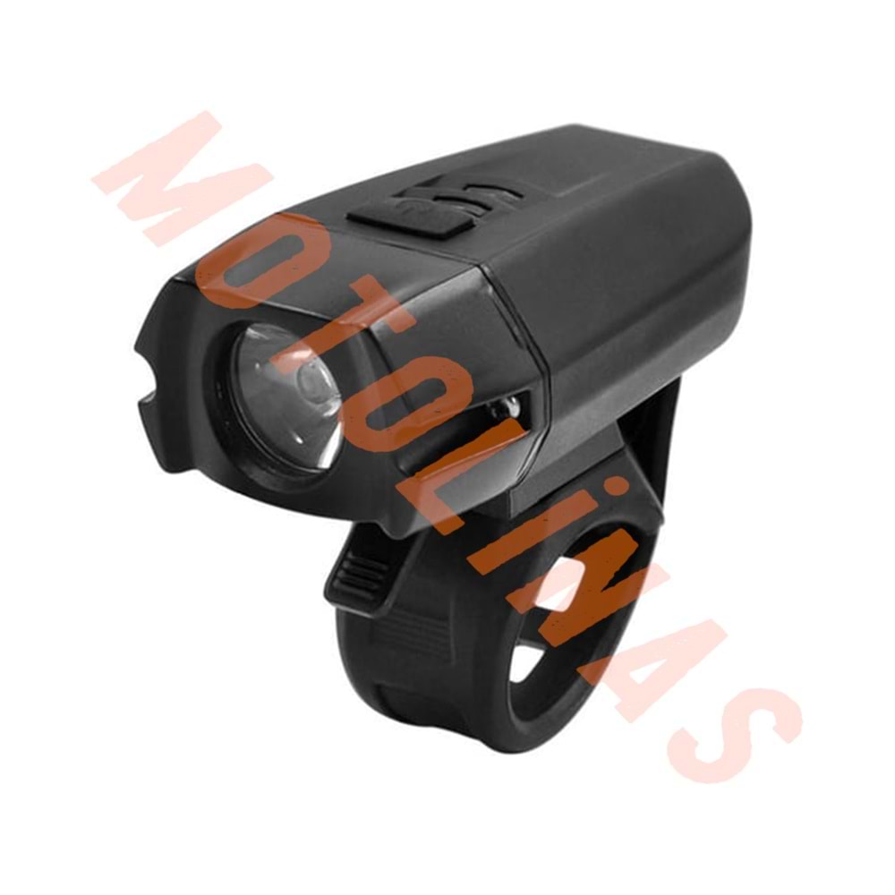 FAR ÖN SİYAH JY-7027 (USB ŞARJ) BEYAZ LED 400 LÜMEN - BİSİKLET